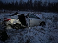 На трассе Тюмень - Омск женщина с пятью детьми в салоне попала в ДТП