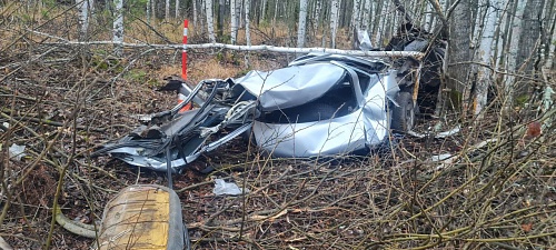 Автомобиль со школьником и учащимся колледжа слетел в кювет на дороге Тюмень - Нижняя Тавда