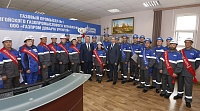 Почетная трудовая вахта на газовом промысле № 1 в честь 45-летия Общества «Газпром добыча Уренгой»