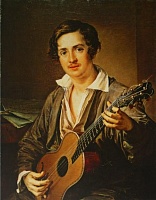 Популярная «семиструнка» присутствовала чуть ли не в каждом доме любителей искусства. Картина «Гитарист», художник Василий Тропинин, 1832 г.