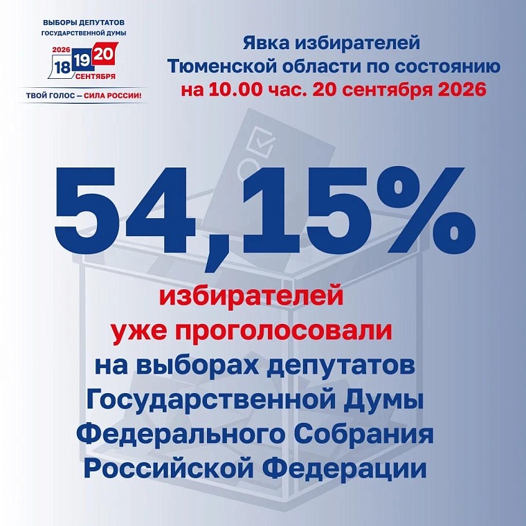 В Тюменской области явка на выборах превышает 53%