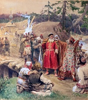 «Освоение русскими новых земель», художник Клавдий Лебедев, 1904 год.