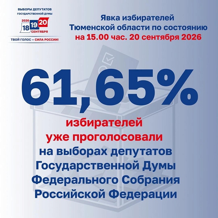 В Тюменской области явка на выборах превышает 61%