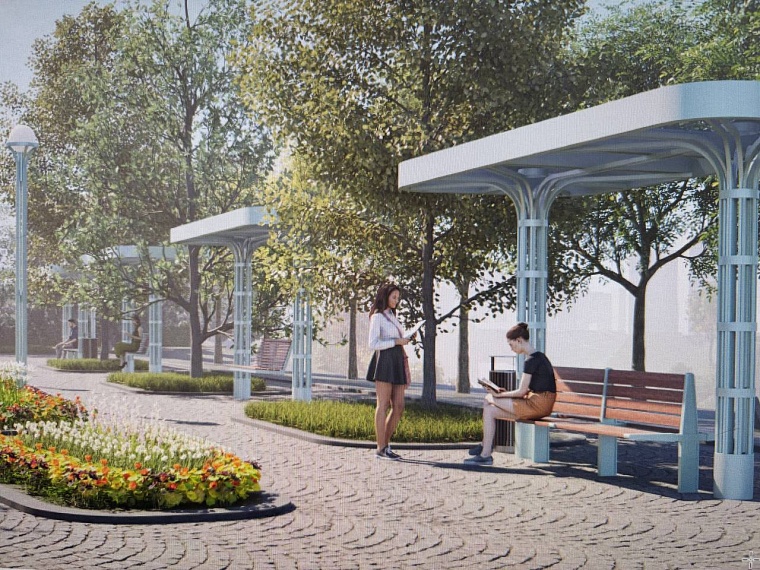 На Исторической площади в Тюмени поставят скамейки и качели