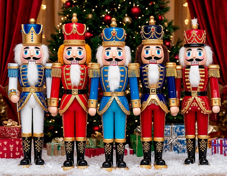 Более 50 солдат в старом чемодане: тюменка собрала рождественскую армию щелкунчиков