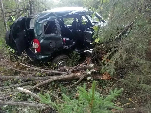 В Уватском округе «Шевроле Нива» слетела в кювет, доставать ее будут краном