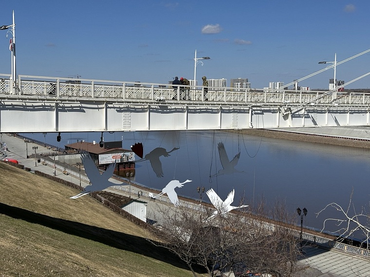 Под мостом Влюбленных в Тюмени появятся 60 журавлей