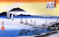 «Парусные лодки…», гравюра на дереве японского художника Утагавы Хиросигэ
